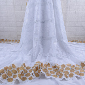 Dentelle <span class=keywords><strong>suisse</strong></span> en voile de coton blanc pur en <span class=keywords><strong>Suisse</strong></span> avec pierres, tissu de dentelle sèche africaine de haute qualité au Nigeria pour vêtements 1760 - Product Image 6