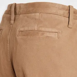 กางเกงชิโน่ผ้าคอตตอนหนาสำหรับผู้ชาย,กางเกงขายาวมีกระเป๋าเฉียงเอวลอยมีซิป