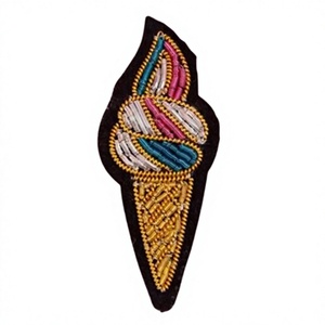 Fabulous Gold Bullion Wire Embroidered High Quality Magnet Reusable Customizable Blazer Crests Brooches THREEATONE ENTERPRISES - Product Image 1
