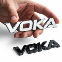 Badge de voiture personnalisé sur mesure en ABS avec logo, autocollant chromé 3M argent/noir, emblème en plastique, autocollants pour emblèmes de voiture