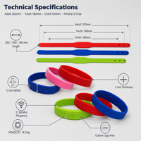 Bracelet NFC RFID en silicone étanche SIKA, prix usine, inscriptible, passif, 13,56 MHz, pour contrôle d'accès et carte de membre pour enfants