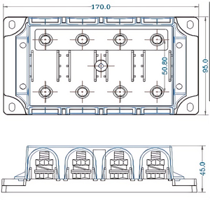 Hinew ANM-B4 max250a 58v <span class=keywords><strong>dc</strong></span> בורג <span class=keywords><strong>fuse</strong></span> תיבת 4-way anl <span class=keywords><strong>fuse</strong></span> מחזיק כוח הרכב קישורים midi קיבולת שבירה נמוכה - Product Image 6