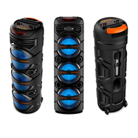 SING-E ZQS8302 Altavoz Inalámbrico para Exteriores de Alta Calidad con Tres Altavoces de 8 Pulgadas, Luces RGB para Fiestas, Altavoz Bluetooth