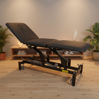 Mesa terapéutica negra de 3 secciones Mesa de masaje de cama de fisioterapia eléctrica