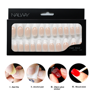 Faux-ongles en plastique artificiel, extension pour les ongles naturelle à la française, couverture complète, style <span class=keywords><strong>ballerine</strong></span>, à faire soi-même, accessoires de manucure, pièces - Product Image 5