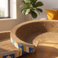 Grattoir et lit pour chat durables et sans peluches, très résistants aux griffures, bol rond de grande taille pour chat en carton ondulé