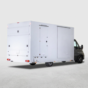 Camion de restauration mobile blanc 4,8 m avec carrosserie en aluminium et compartiments isolés pour la restauration en plein air et la cuisine de rue - Product Image 1