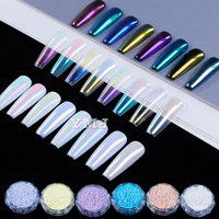 Poudre à ongles professionnelle de luxe métallique chromée, marque privée, pour salon de manucure, poudre miroir chromée titane nacrée pour ongles