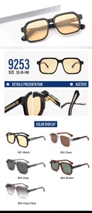 Occhiali da vista unisex con montatura in acetato retrò a ponte singolo, ultimo design, pronti per la spedizione - Product Image 4