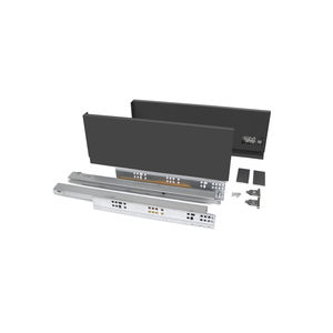 EMUCA Vertex acciaio grigio antracite 40 kg chiusura morbida Kit cassetto cucina e bagno altezza 131 mm 400 mm profondità-3171135 - Product Image 1