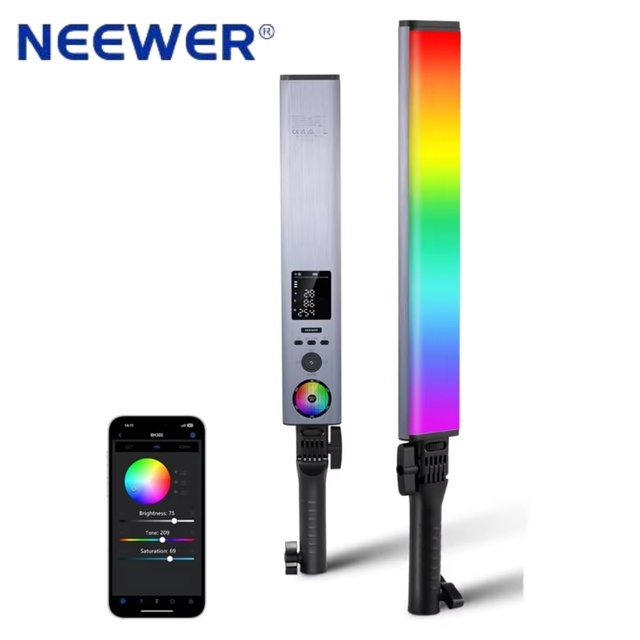 NEEWER RGB Light Wand with 2.4G/APP Control Upgraded 360 Touchable RGBWW Hue Mixer Photography Handheld LED Video Lighting