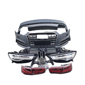 Kit Carrozzeria Anteriore e Posteriore per <span class=keywords><strong>Audi</strong></span> <span class=keywords><strong>A6</strong></span> 2012-2015 con Fari Fendinebbia - Aggiornamento Bolt-On Nero Universale - Product Image 3