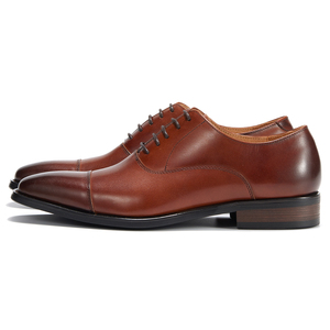 Nouvelles Chaussures Oxford en Cuir de Vachette de Qualité Supérieure, Marron Décontractées et Habillées, Idéales pour le Travail et les Occasions Formelles, Confortables et Durables - Product Image 4