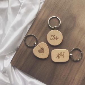 Wholesale Wooden Keychain <b>Blank</b> Unfinished Beech Wood Rounds <b>Pet</b> Keyring for Laser Engraving and DIY Custom Decorations Supplier - Product Image 4