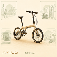 Vélo pliant AVIUS Sand 20 pouces 7 vitesses pour adultes, idéal pour les loisirs, les balades en parc et les trajets quotidiens - Freins à disque doubles, vélo de ville polyvalent