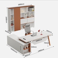 Bureau simple et luxueux en forme de L moderne pour un ordinateur pour une personne mobilier de salon