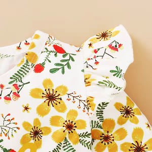 Vêtements pour enfants transfrontaliers, nouvelle robe décontractée à manches volantées imprimées pour le printemps, style européen et américain - Product Image 5
