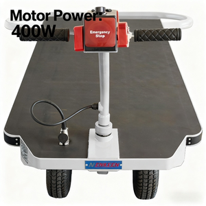 400W 모터 구동 전기 핸드 트럭 500kg 중량 용량 전기 플랫폼 트롤리 건설 현장 운송 - Product Image 3