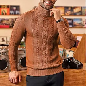 <span class=keywords><strong>Pull</strong></span> en tricot à <span class=keywords><strong>col</strong></span> <span class=keywords><strong>roulé</strong></span> pour hommes automne et hiver chaud rétro tissé Texture mode mince haute qualité <span class=keywords><strong>pull</strong></span> décontracté <span class=keywords><strong>pull</strong></span> - Product Image 1