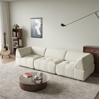 ATUNUS Modernes Nordisches L-förmiges Sofa Designer Cloud Couch Sofagarnitur Samt-Stoff Modulares Sektionalsofa Wohnzimmermöbel