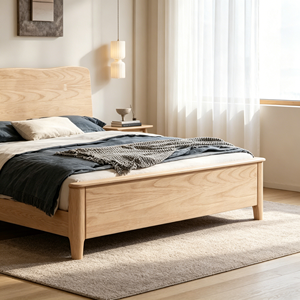 Minimalist <b>Pine</b> Wood Queen <b>Bed</b> Frame with Plywood Panel Design Eco-Friendly Solid Wood <b>Bed</b> - Product Image 5