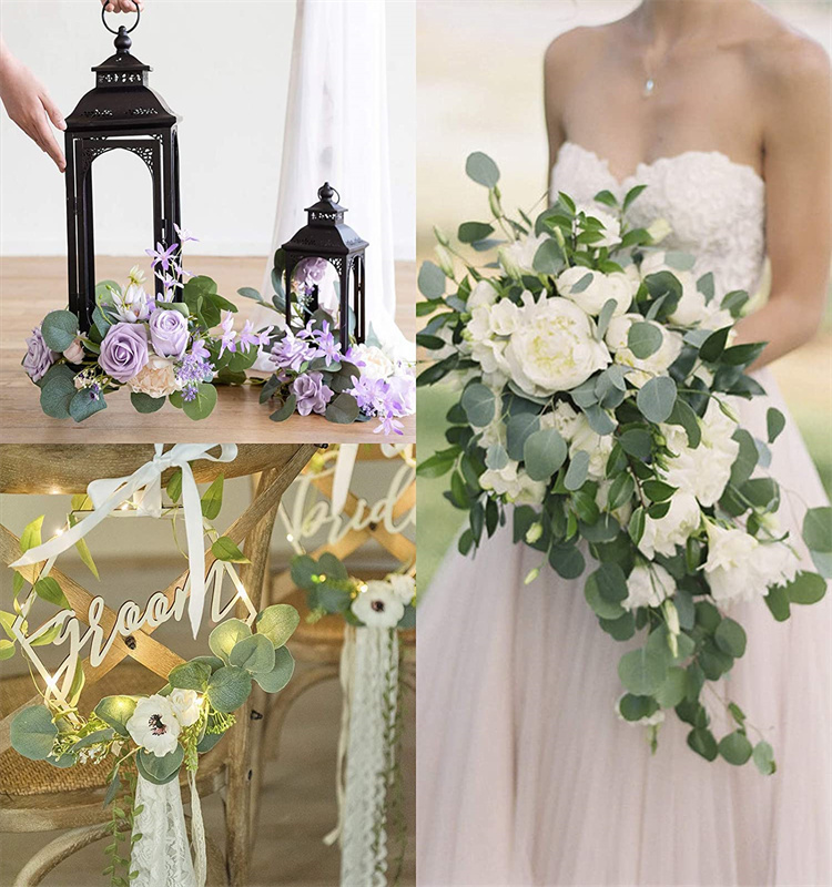 Artificial Silver Dollar Eucalyptus  Garland  for Wedding Party Home Decoration