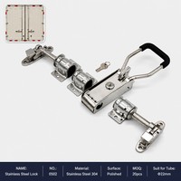 Kit de serrure de porte de camion frigorifique en acier inoxydable 304 avec poignée en T et loquet pour barre de came de 22 mm OEM