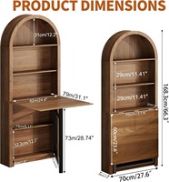 Bureau d'ordinateur arqué multifonctionnel réglable et pliable, gain de place, table d'écriture convertible, table Murphy escamotable, assemblé