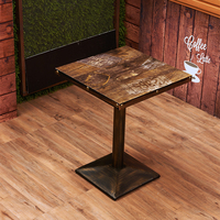Table de salle à manger moderne en bois avec base en fer, ensemble de meubles
