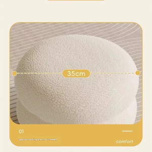 Terciopelo de cordero 30 alto otomano cómodo hogar y <span class=keywords><strong>cocina</strong></span> taburete de almacenamiento crema vestidor sedentario sala de estar sofá taburete - Product Image 4