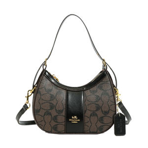 Sac bandoulière rétro haut de gamme en PU pour femme, style vintage avec fermeture éclair géométrique et décoration lettres - Product Image 1