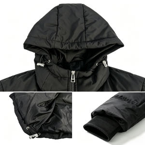 Giacca Invernale da Uomo con Cappuccio Stile Hip-hop High Street, Design Antivento, Rivestimento Tinta Unita, Direttamente dalla Fabbrica - Product Image 3