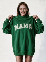 Sweat-shirt à col montant pour femme, longueur allongée, avec logo brodé personnalisé, vente en gros, pull pour femme