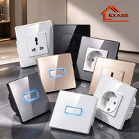 Panel Saklar Pintar KLASS Zigbee 2 3 4 Gang Kaca Temper Hitam Layar Sentuh Kontrol Timer Scene Kompatibel Alexa Google 250V