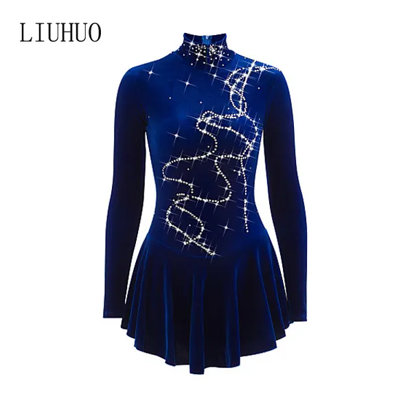 Robe de bal bleue Royal pour enfants, tenue de patineuse, de patinage sur glace, pour la danse