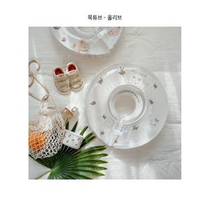 Flotteur <span class=keywords><strong>de</strong></span> cou gonflable pour bébé - Ours <span class=keywords><strong>de</strong></span> style coréen et fleur d'olivier, <span class=keywords><strong>anneau</strong></span> <span class=keywords><strong>de</strong></span> natation anti-roulement pour nouveau-né - Product Image 3