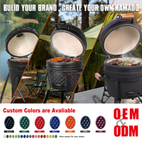 SEB KAMADO Grün 16 Zoll Mini Tragbarer Holzkohlegrill Kamado Grill Outdoor BBQ Keramik für Draußen