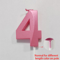 Bougies d'anniversaire écologiques modernes, chiffres roses pour gâteau, décoration de gâteau Joyeux Anniversaire pour enfants garçons, décorations d'anniversaire