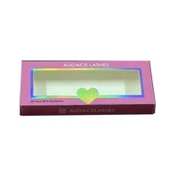 Boîte à cils en papier rose personnalisée avec logo, 250/300 g/m², emballage vide pour extensions de cils