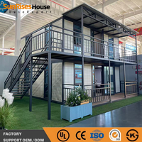 Casa Contenedor Prefabricada Expandible de Dos Pisos, 2-3 Dormitorios, Cocina Completa, Baño, Oficina Moderna, Casa de Campo