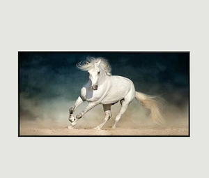 Huamiao yeni varış oturma odası dekor çerçeve Modern beyaz ve siyah at hayvan kristal porselen boyama duvar sanatı - Product Image 6