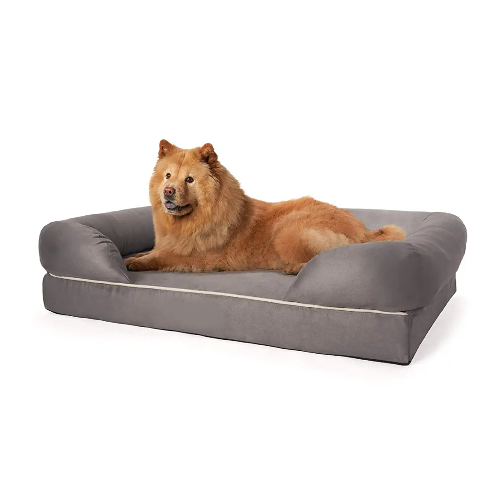 Deluxe pet factory New design cat cushion suede Foam Orthopedic Dog Bed Sofa With Pillow
