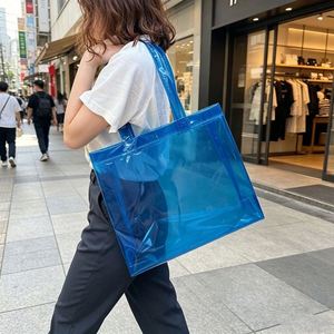 Custom Logo Pvc Waterproof Handbag <b>Plastic</b> <b>Tote</b> for Clothing Packaging Gift Reusable Durable Shopping Bag - Product Image 1
