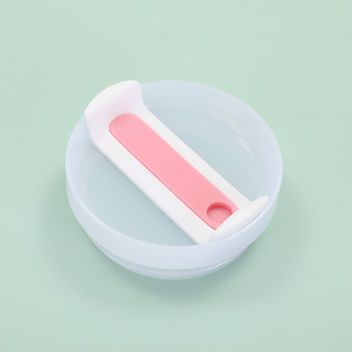 Corps blanc laiteux, feuille blanche, silicone rose - 40oz