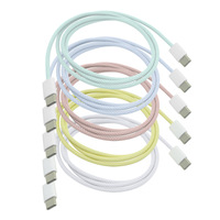 Produk Terlaris 2026 Kabel Charger Kepang 60W Tipe C ke Tipe C Kabel Data Pengisian Cepat 60W untuk iPhone 15 Pro Max Kabel USB C