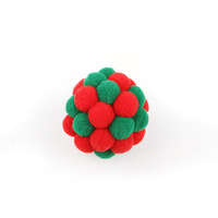 Nouvelle balle à mâcher pour chat interactive et douce sur le thème de Noël, colorée, avec clochette intégrée, en peluche