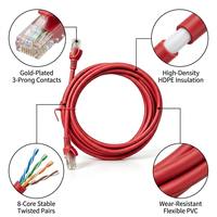 Kabel Patch Cord RJ45 Cat5e Cat5 10m OEM Pabrik, CCA 24AWG UTP FTP SFTP, Kabel Ethernet LAN untuk Komputer, Router, Switch