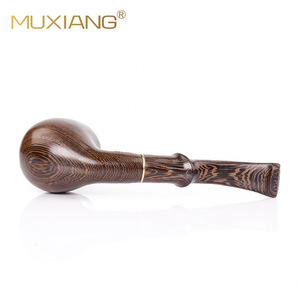 Muxiang Wooden Smoking Pipe Bent Type Chicken Wing Wood 9mm Filter Tobacco Pipe Men's Accessory - Product Image 3