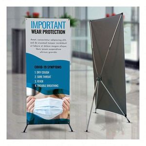 Custom X-Frame <b>Banner</b> Printing Advertising Polyester and Aluminium Photo <b>Banner</b> Stands on Pop-Up Tripod Stands - Product Image 1