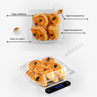 Jetable 8 pouces plateaux carrés alimentaire pâtisserie fromage dessert boîte conteneur en plastique transparent mini salade gâteau pâtisserie tranche boîte avec couvercle